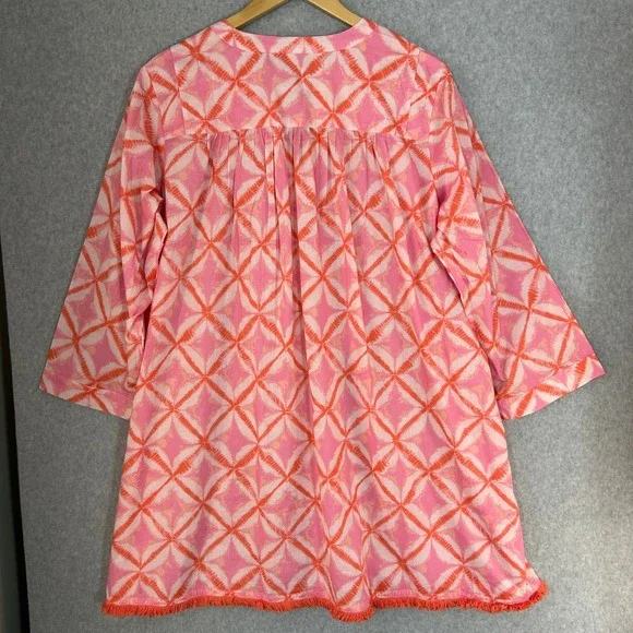 Tuckernuck Bondi Coverup Tunic Beach Top Orange Pink Diamond Dye Size XXL NWT